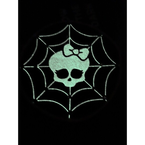 Monster High Skullette Spiderweb Coin Purse Glow In The Dark Round Pink Gem New - Picture 2 of 7